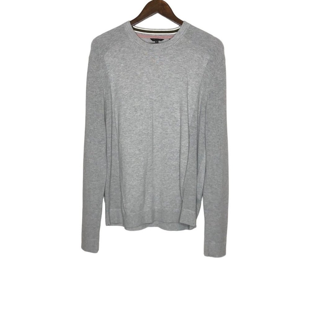 Ted Baker London Grey Sweater Size 6 Mens XXL Cotton Blend